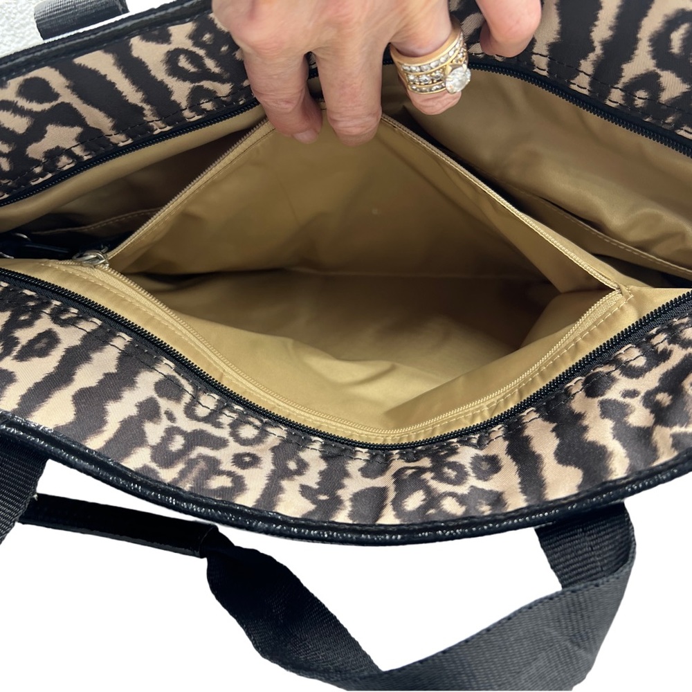 Coach Tote Authentic Signature Leopard Print Fabr… - image 4